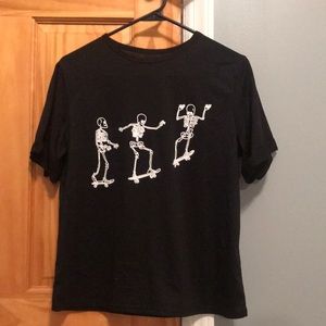 Black Shein skeleton T-shirt